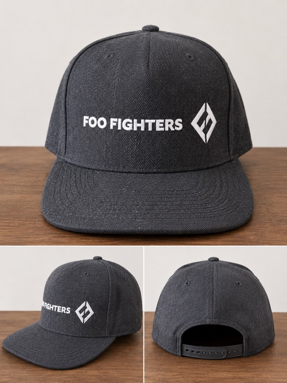 Foo Fighters Black Logo Snapback Hat